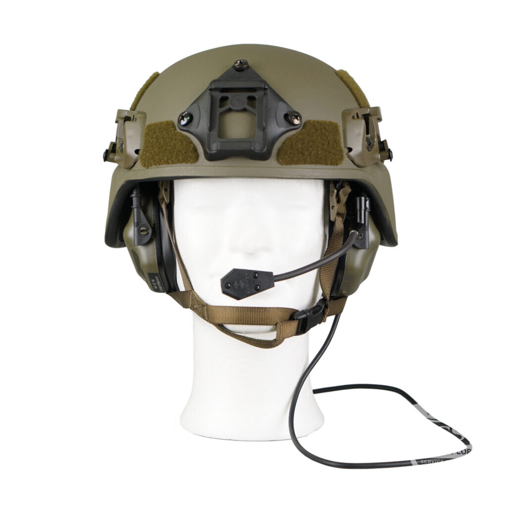 Half cut, grün mit Headset