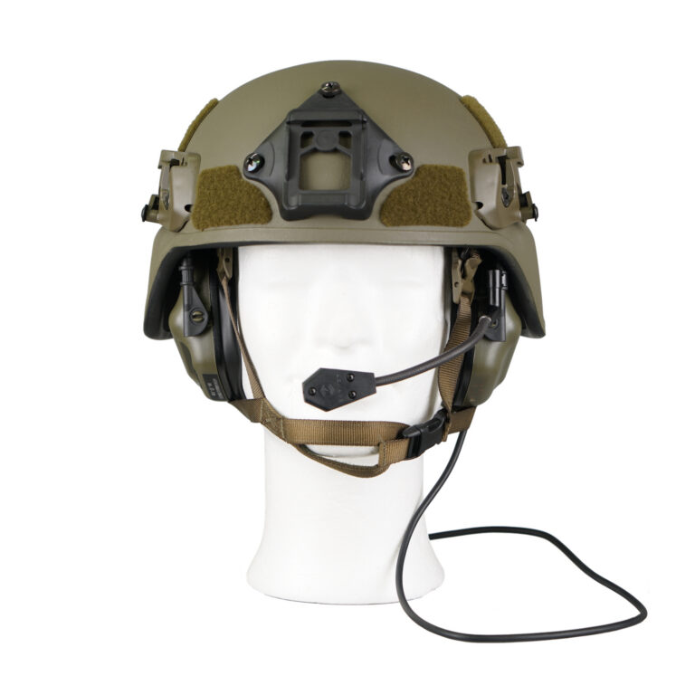 Half cut, grün mit Headset