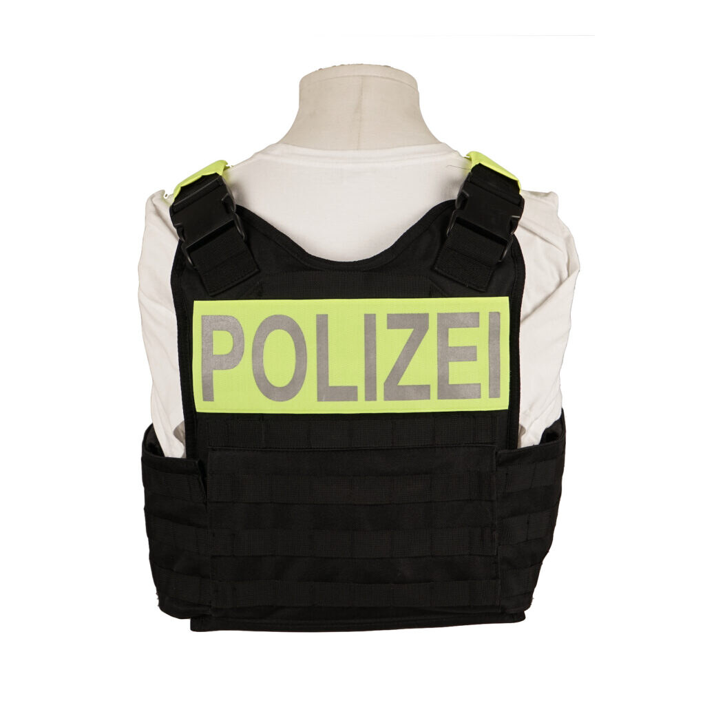 Schutzweste Mil-Tec mit gelben Schulterstücken, Brust- und Rückenschild 6