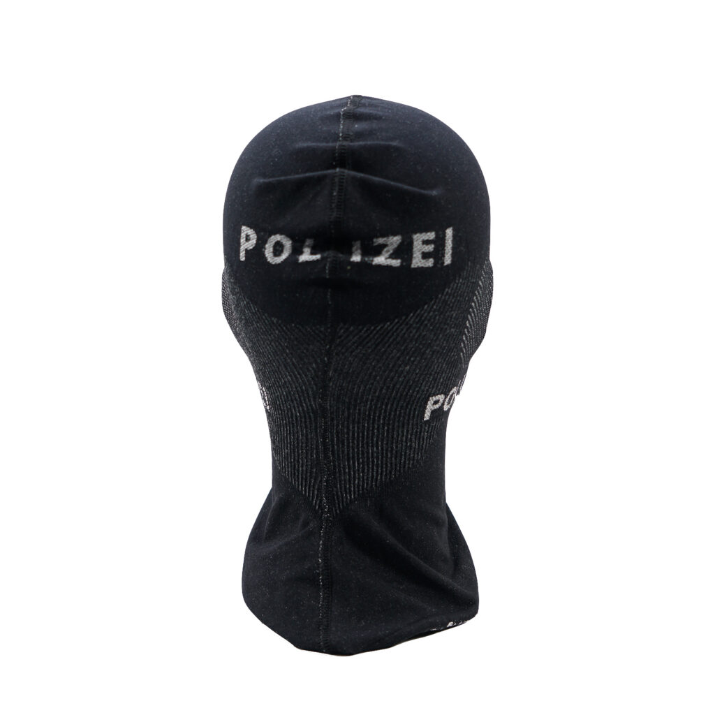 Sturmhaube schwarz, Aufschrift Polizei 6