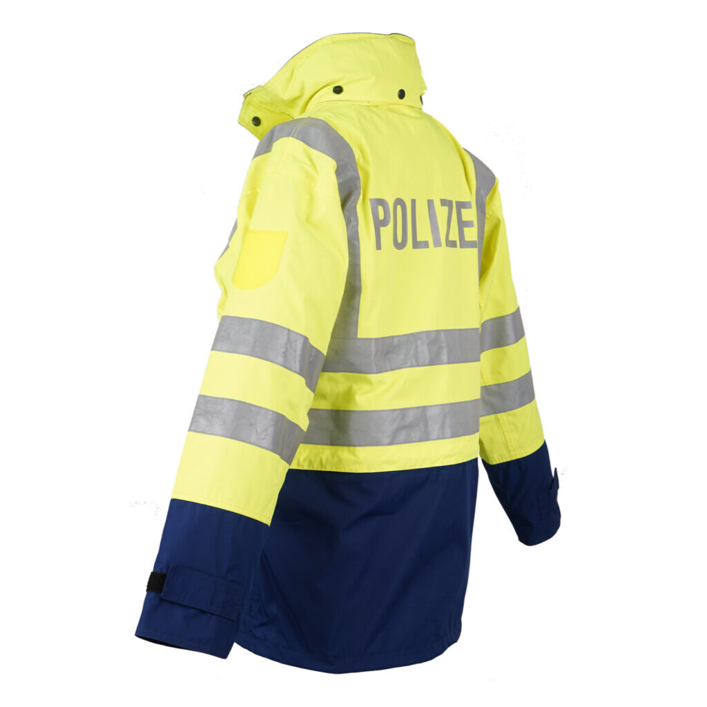 Warnschutzjacke Polizei gelb/blau, lang 5
